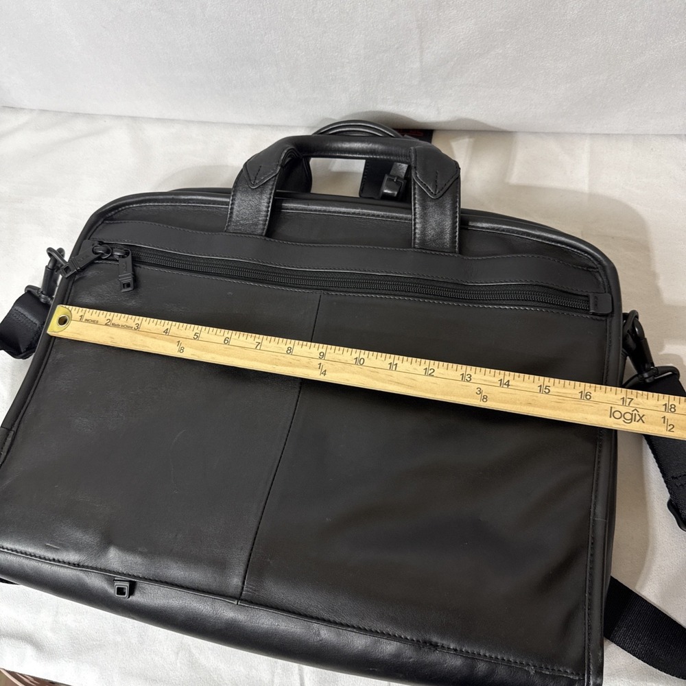 TUMI‎ Briefcase Leather Black Laptop Bag Business Travel Computer 96111DH - Picture 11 of 16